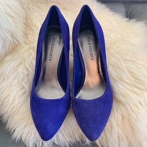 Sole Society Suede Pumps in Cobalt Blue
